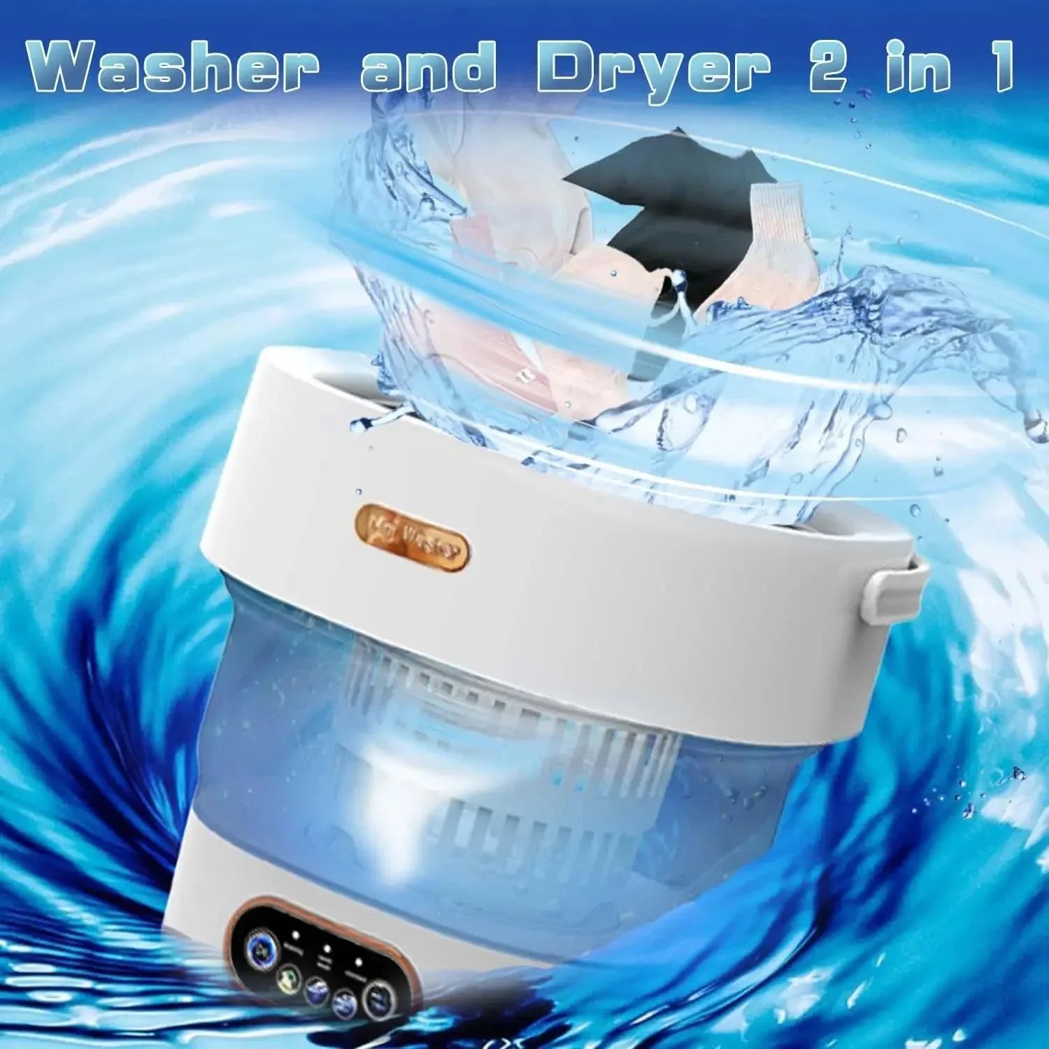 15L Portable Foldable Washing Machine — Mini Washer with Spin TRENDING