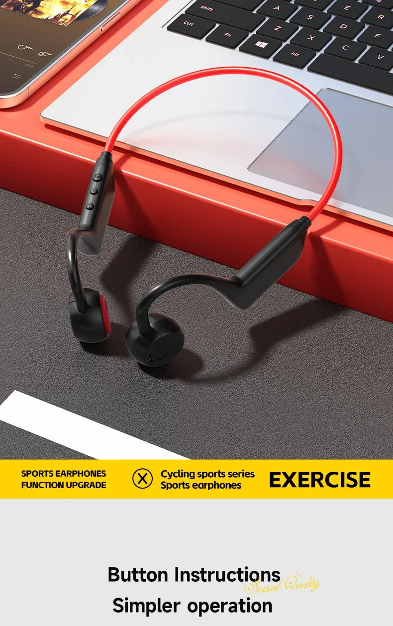 Lenovo Bone Conduction Headphones — Wireless, Waterproof, Bluetooth 5.3