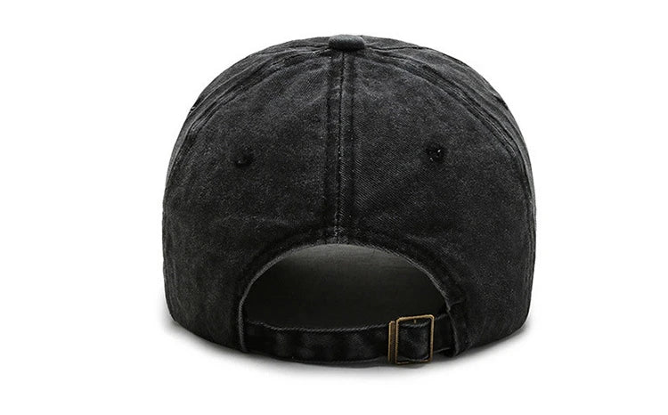 Retro Washed Cotton Baseball Cap – Unisex Curved Brim Sun Hat