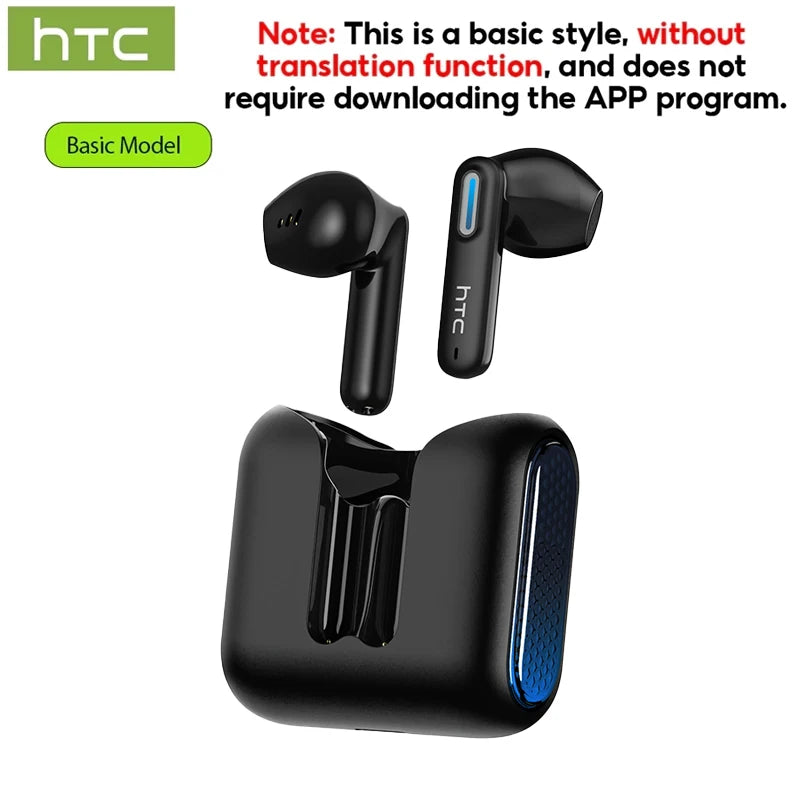 HTC NE49 AI Translator TWS Earbuds | Bluetooth 6.0 | 135 Languages | Gaming & HiFi