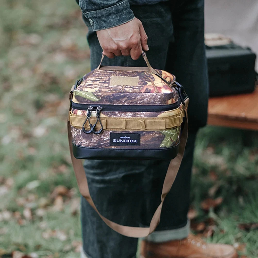 Large insulated picnic cooler bag by Home Sweet Home with multiple compartments and sturdy handles for outdoor gatherings.