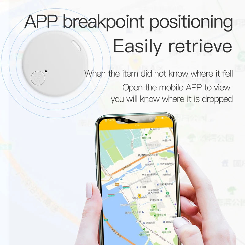 Home Sweet Home Bluetooth key finder and item tracker with compact design and attached keyring, helps locate lost keys easily.