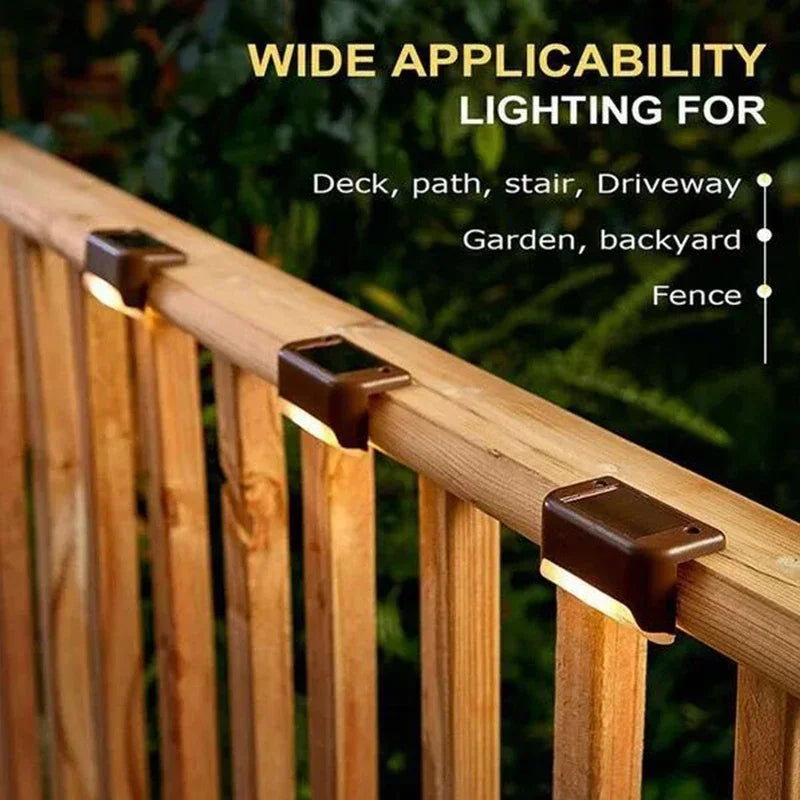Solar LED Deck & Step Lights — Waterproof Outdoor Garden Stair Lamp, 1–12 Pack