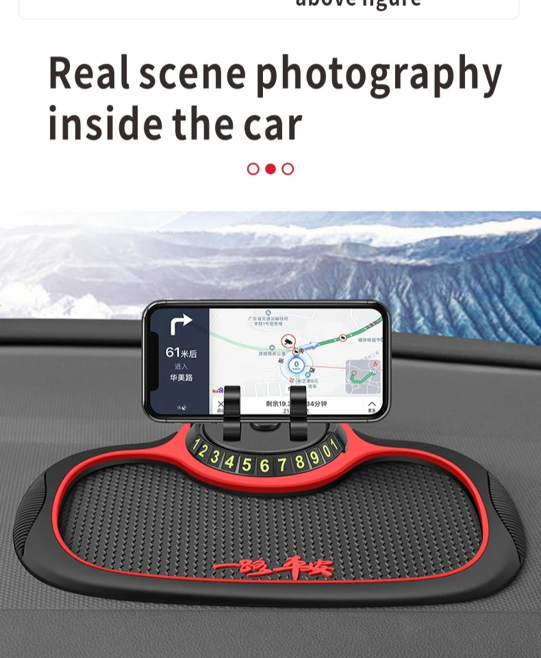 Home Sweet Home car anti-slip silicone dashboard mat with phone holder, designed to keep items secure on vehicle surfaces.