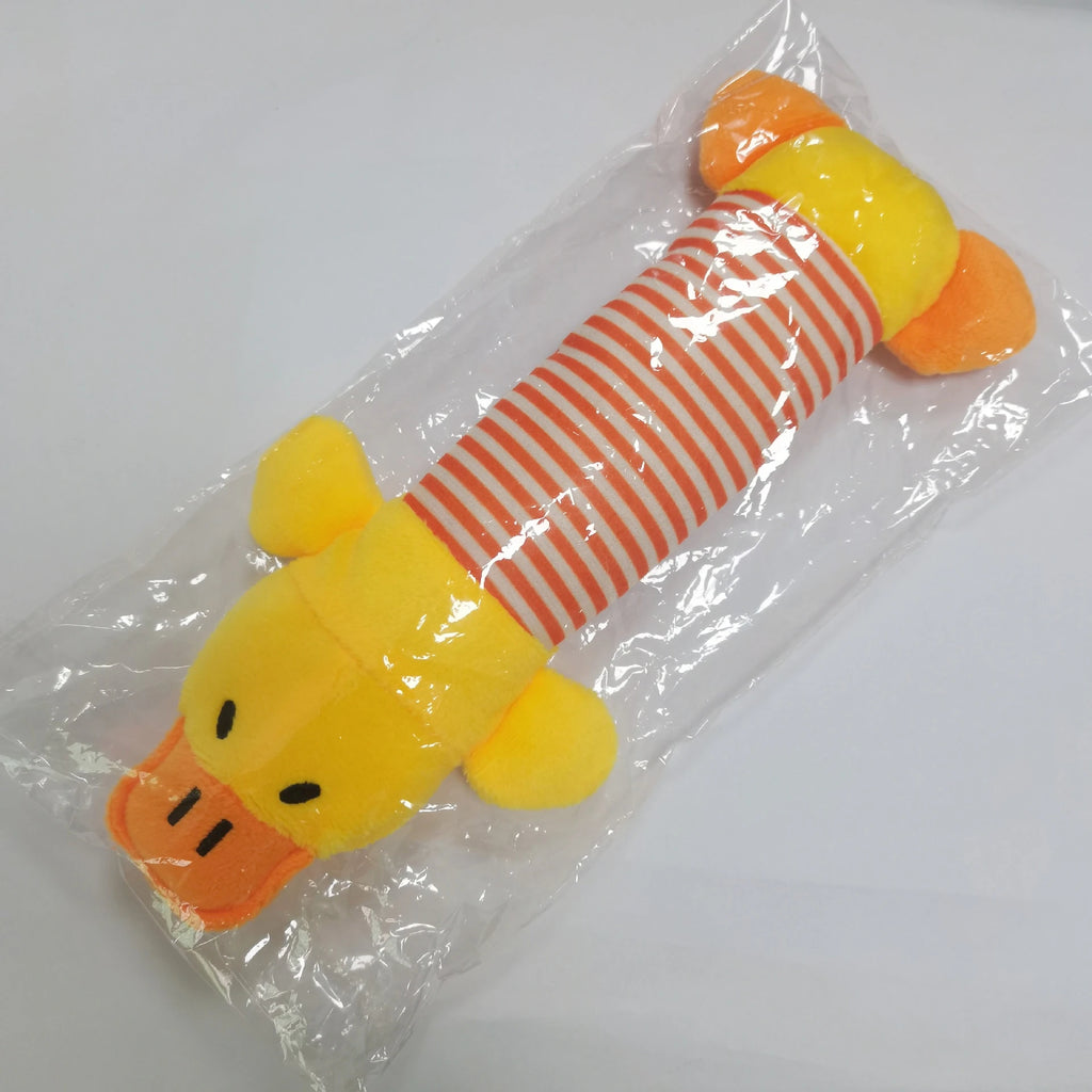 Squeaky Plush Dog Chew Toy – Elephant, Duck & Piglet Designs | Fleece Pet Toy