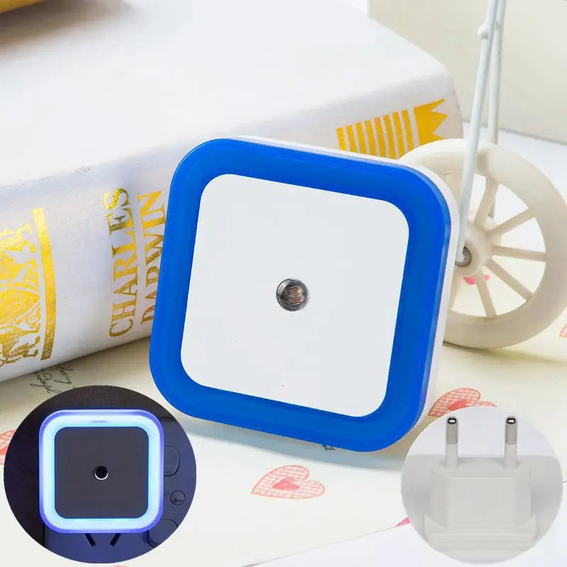 Wireless LED Night Light — Auto Light Sensor, EU & US Plug, 4 Colours