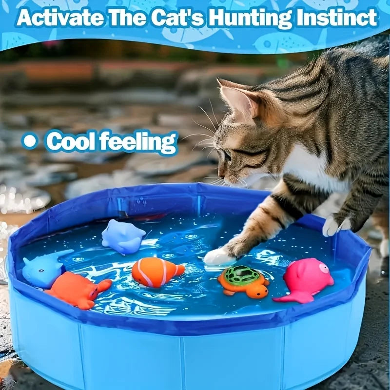 Pet Play Pool – Blue Outdoor Water Pool for Cats & Dogs