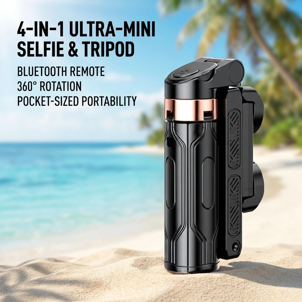 Mini Bluetooth Selfie Stick & Tripod – Portable Phone Holder with Remote