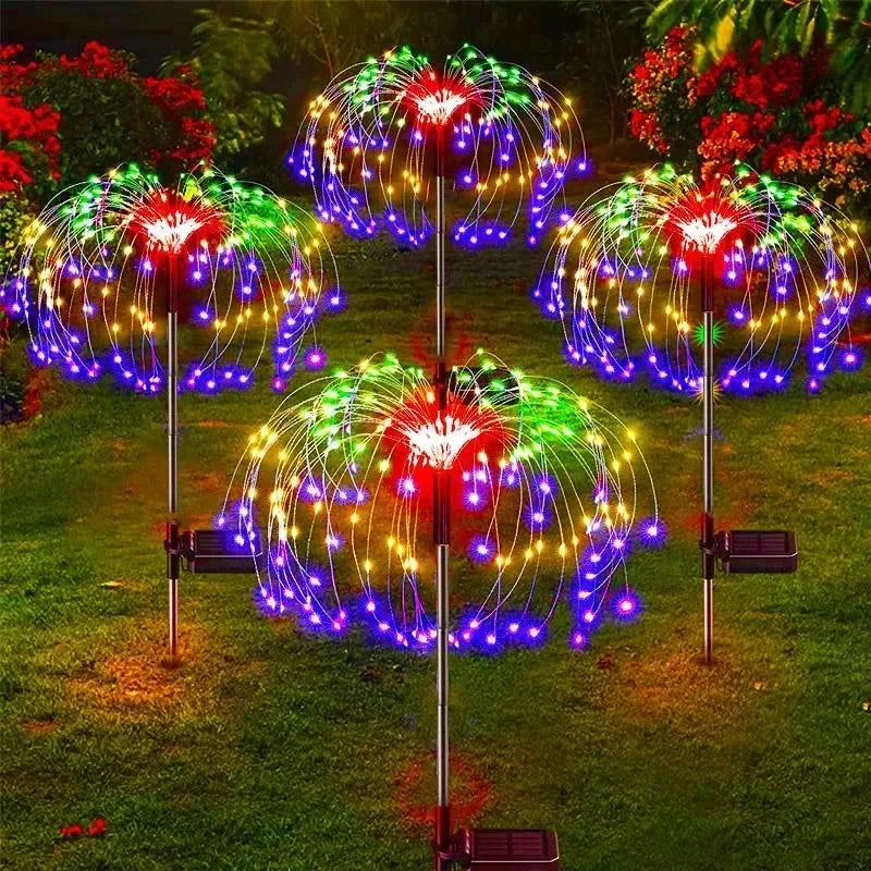 Solar Firework Garden Lights – LED Waterproof Dandelion Lawn Lamp