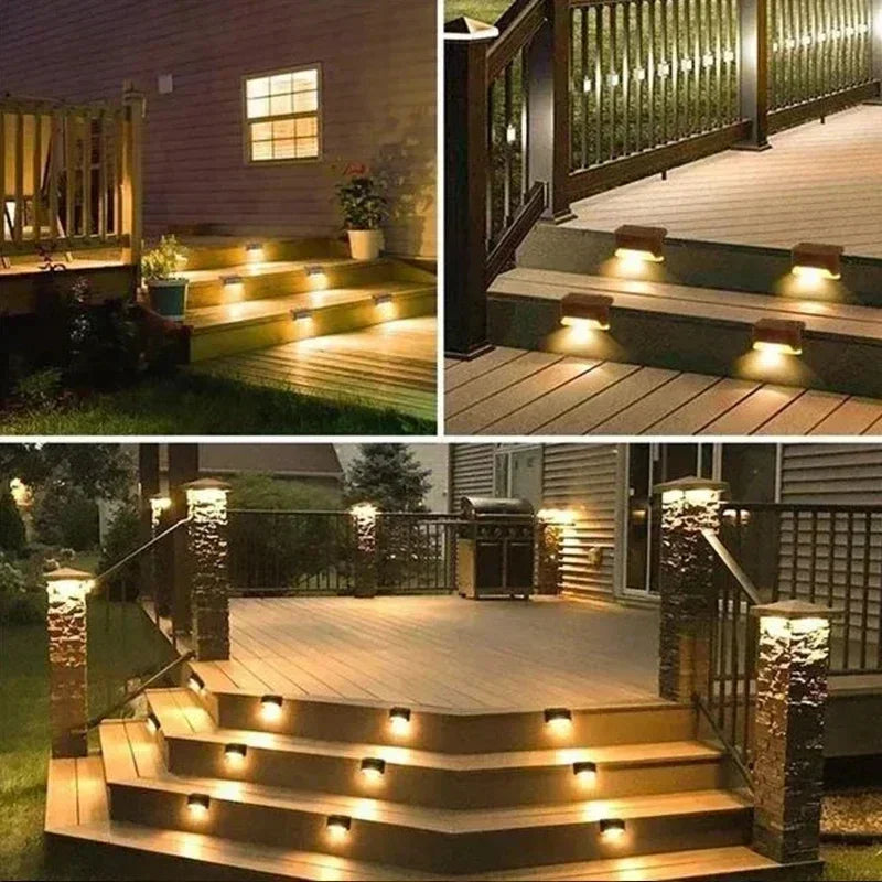 Solar LED Deck & Step Lights — Waterproof Outdoor Garden Stair Lamp, 1–12 Pack