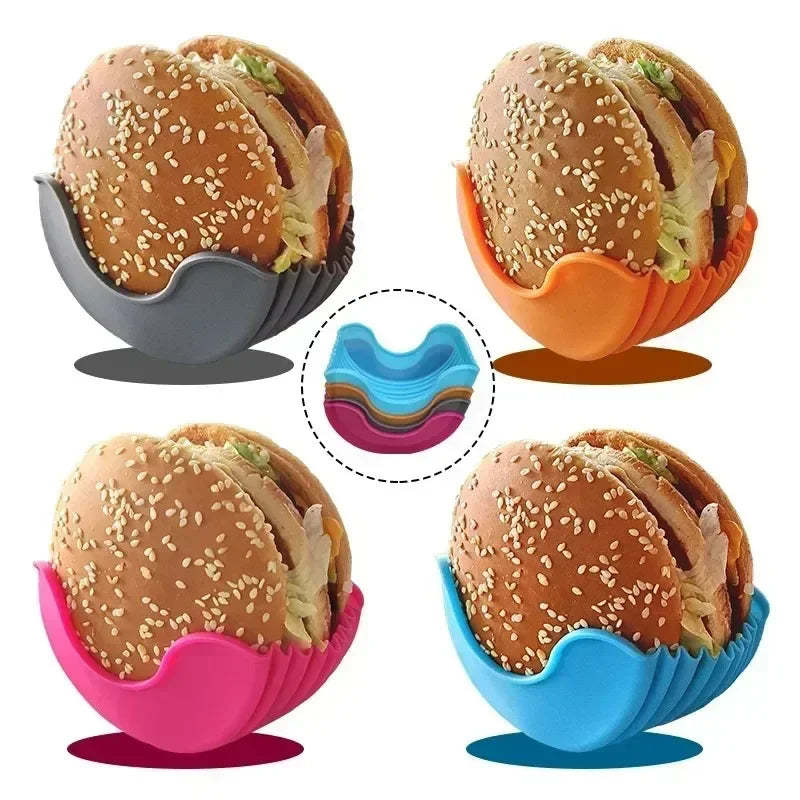 Silicone Burger Rack Holder Reusable BBQ Burger Stand