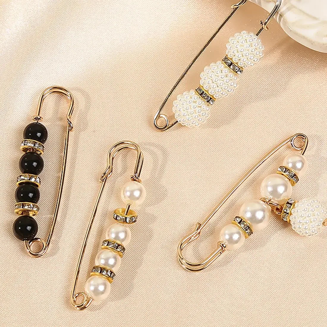 Pearl Waist Pin Clips – 6-Piece Set