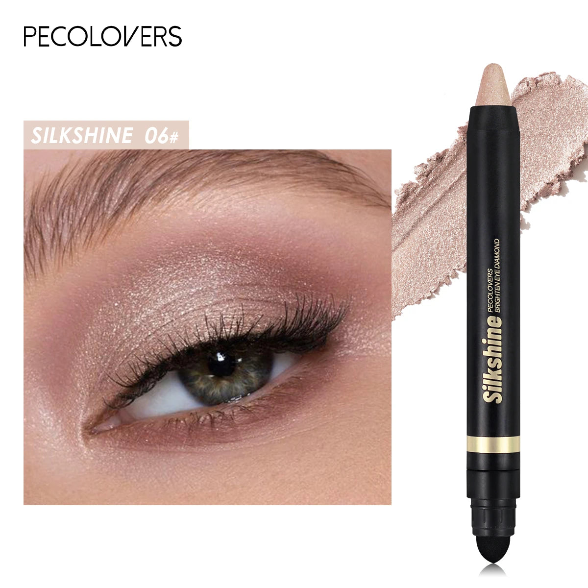 Metallic Glitter Eyeshadow Stick – Matte & Shimmer Waterproof Pearlescent Eye Pen