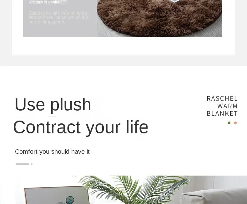 Super Soft Plush Round Rug – Fluffy Thick Pile Carpet for Living Room, Bedroom & Kids Room