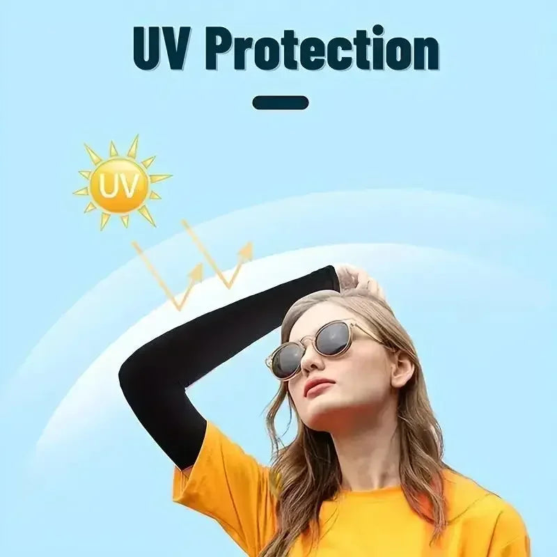 UPF 50+ Cooling Arm Sleeves – Sun Protection Ice Silk Covers for Cycling, Golf & Outdoor Sports