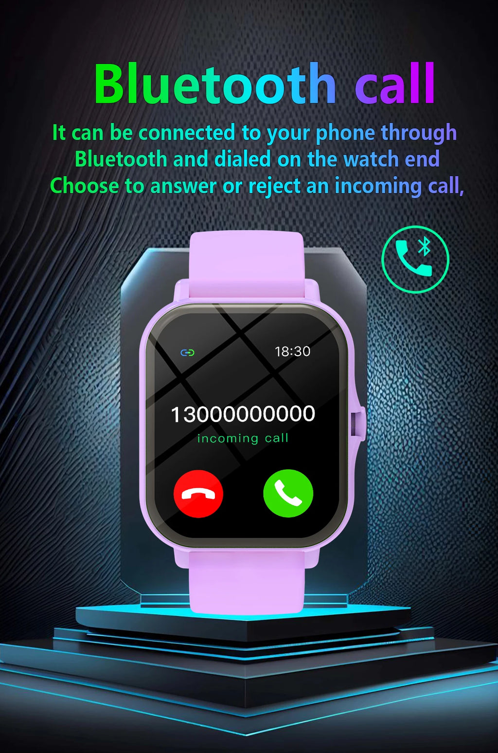 Smartwatch with Bluetooth Call, Voice Assistant & Fitness Tracker