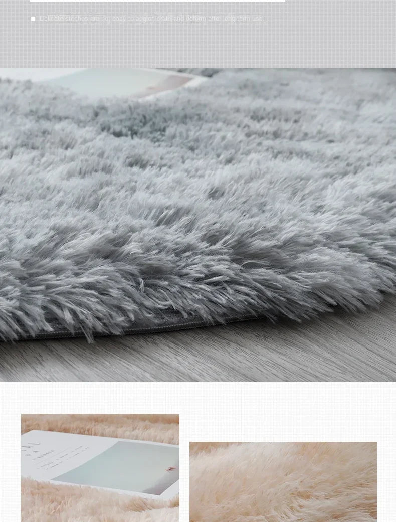Super Soft Plush Round Rug – Fluffy Thick Pile Carpet for Living Room, Bedroom & Kids Room