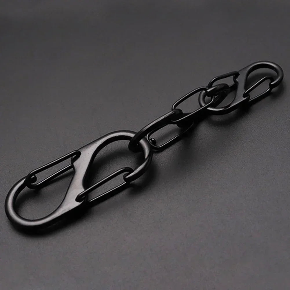 Set of 10 stainless steel S-type carabiner clips from Home Sweet Home, showing durable metal clips with spring-loaded gates.