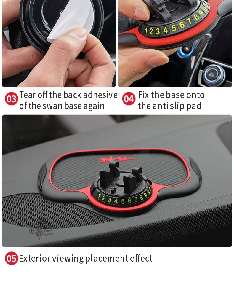 Home Sweet Home car anti-slip silicone dashboard mat holding phone and small items, non-slip surface for secure placement.