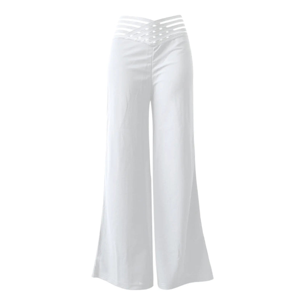Women's high waist flare trousers by Home Sweet Home, elegant wide-leg office pants, shown in black fabric with a tailored fit.