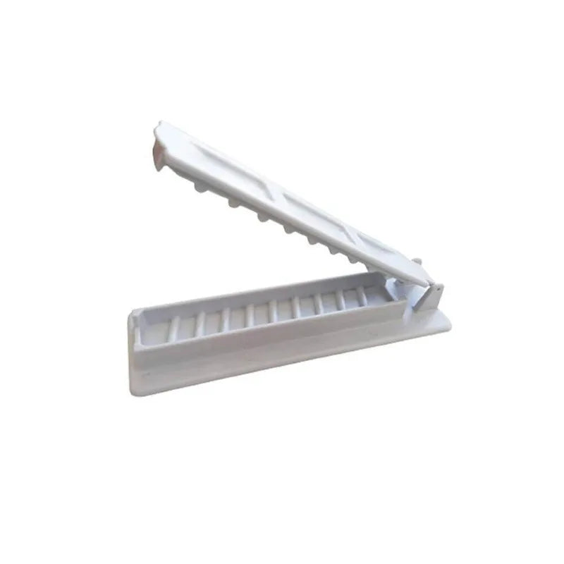 Reusable BBQ kebab skewer maker from Home Sweet Home, showing the meat skewer press machine with assembled skewers.