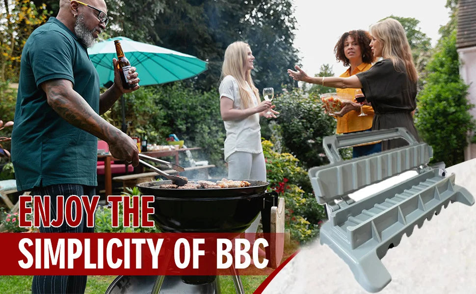 Home Sweet Home BBQ Kebab Skewer Maker, reusable meat skewer press machine for easy, uniform kebab preparation.