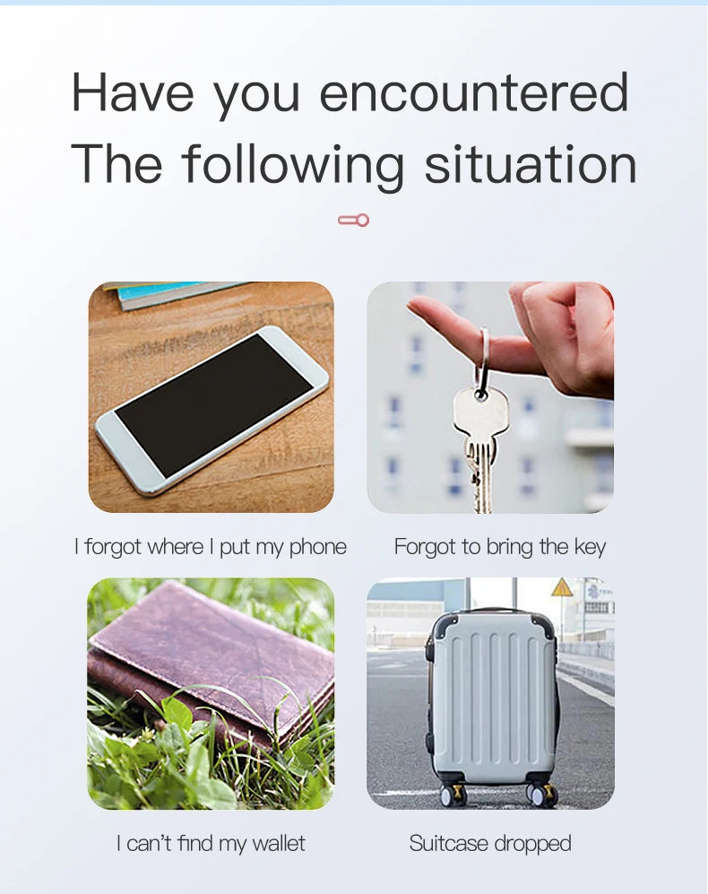 Home Sweet Home Bluetooth key finder and item tracker with compact design and keyring attachment for locating belongings.