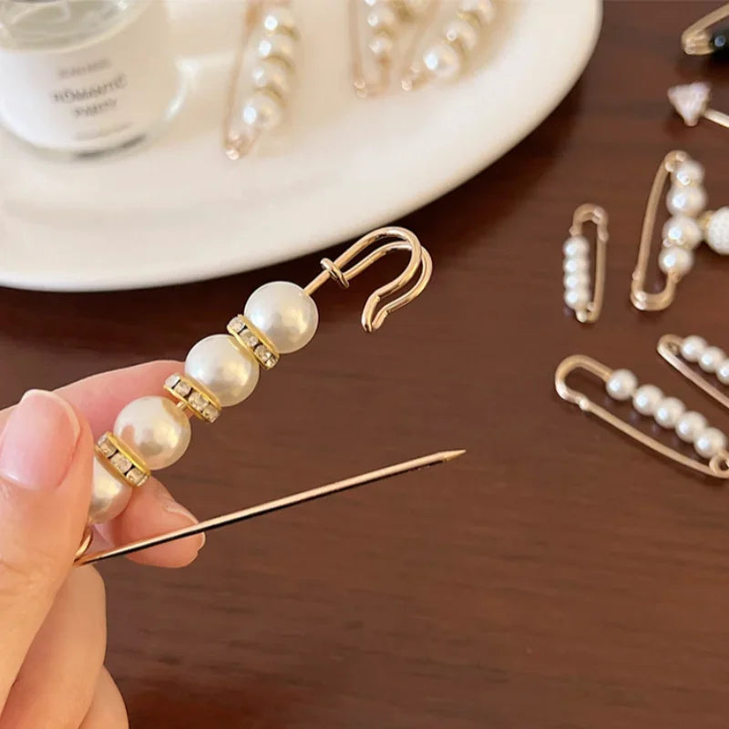 Pearl Waist Pin Clips – 6-Piece Set