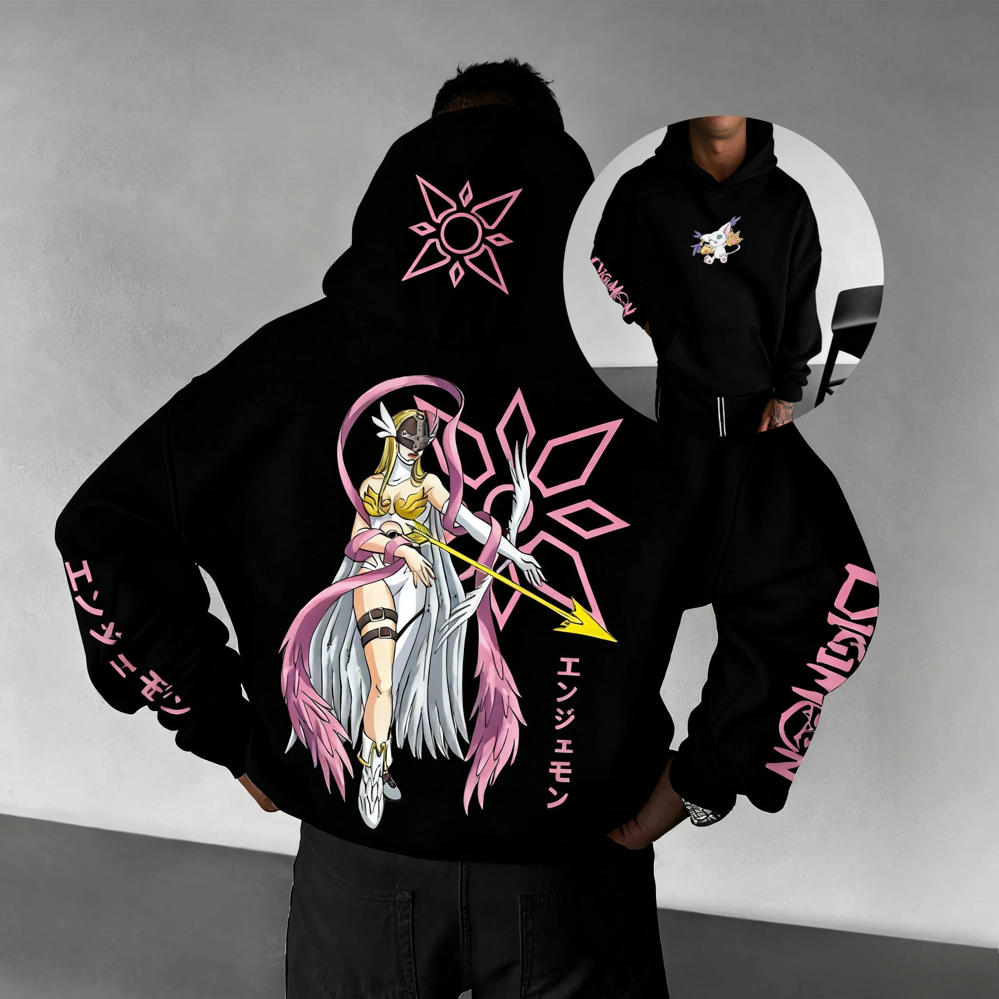 Oversized Digimon Anime Hoodie — Unisex Streetwear