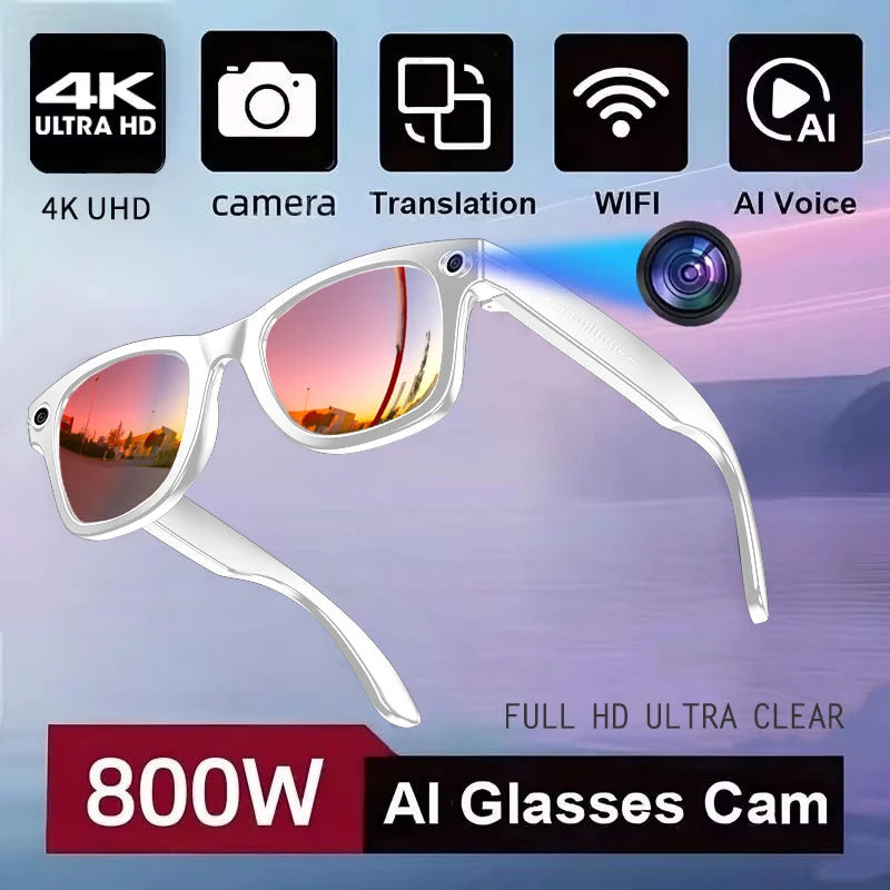 AI Smart Glasses — 800MP Camera, ChatGPT 4.0, Bluetooth & Real-Time Translation