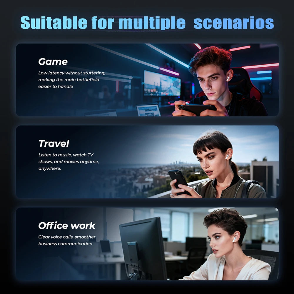 HTC NE49 AI Translator TWS Earbuds | Bluetooth 6.0 | 135 Languages | Gaming & HiFi