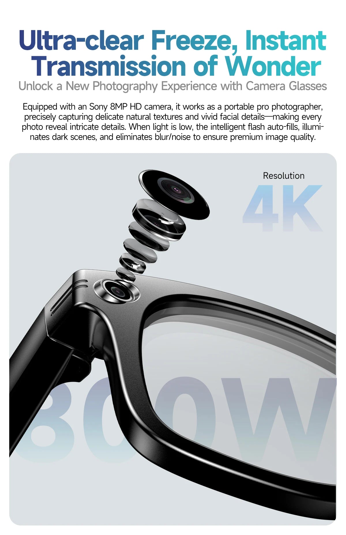 AI Smart Glasses — 800MP Camera, ChatGPT 4.0, Bluetooth & Real-Time Translation
