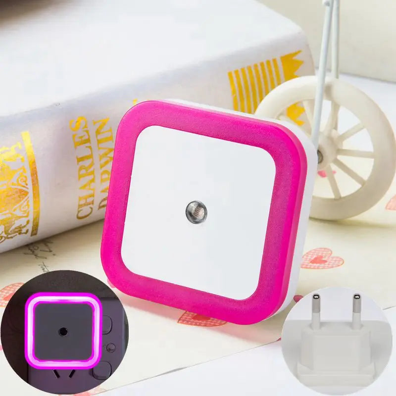 Wireless LED Night Light — Auto Light Sensor, EU & US Plug, 4 Colours