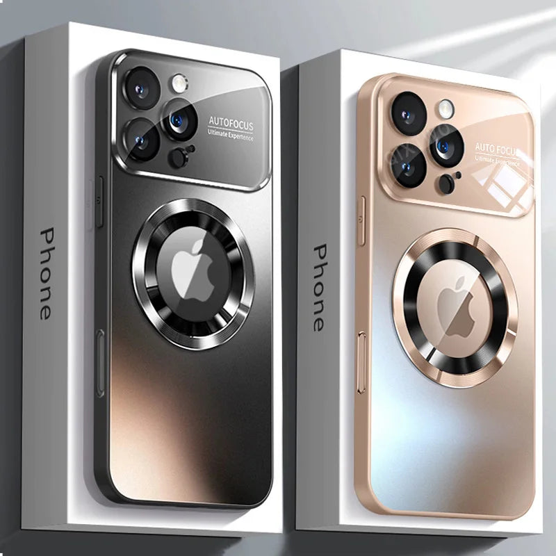 Home Sweet Home MagSafe iPhone case with glass camera protection, showcasing a sleek, protective phone cover with camera lens guard.