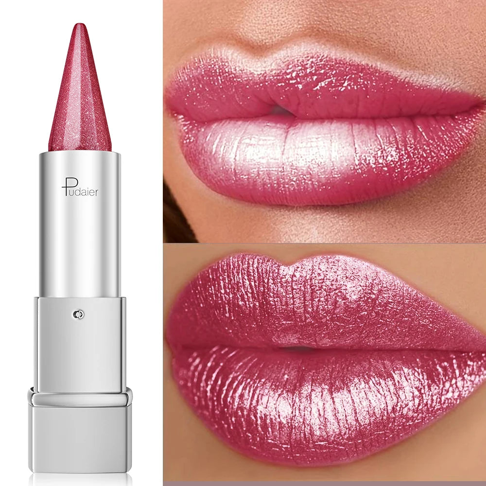 Pearl Shimmer Lipstick – Metallic High Shine, Waterproof & Long-Lasting Lip Colour