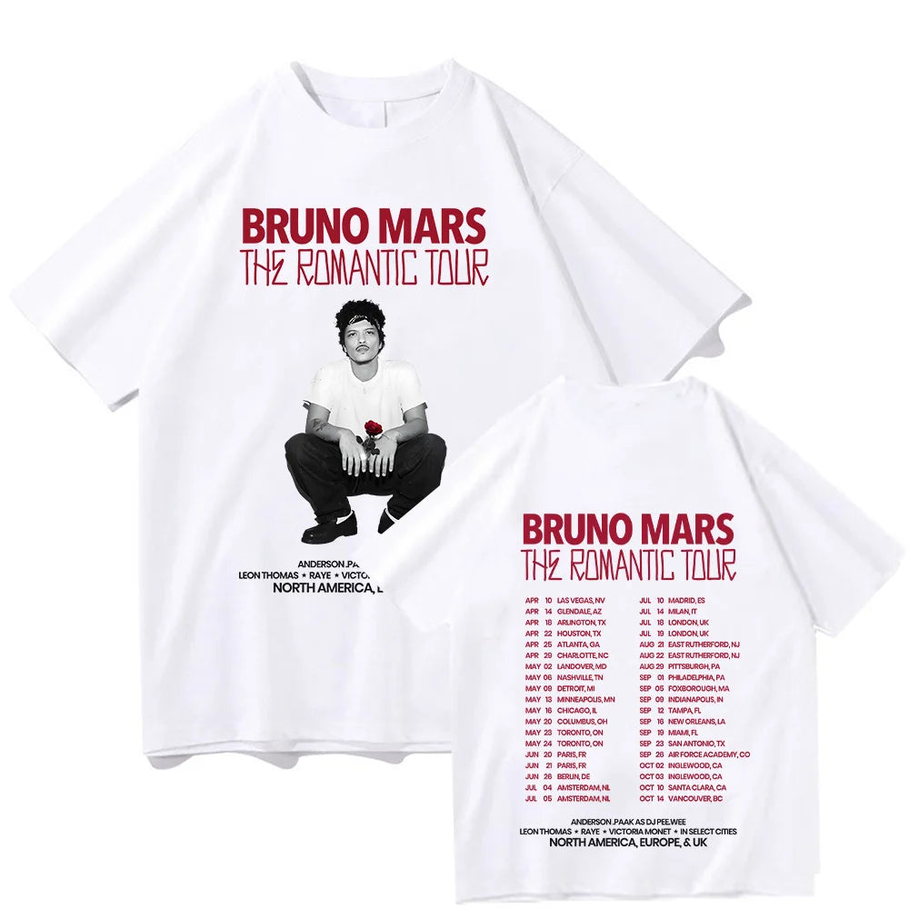Bruno Mars The Romantic 2026 Tour T-Shirt — Unisex Cotton T-shirt