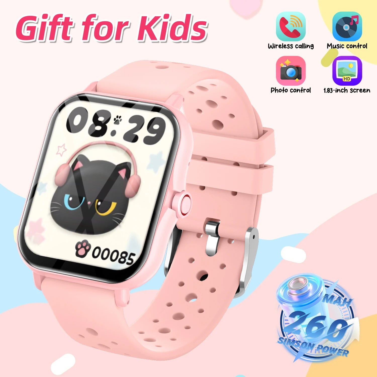 Smartwatch with Bluetooth Call, Voice Assistant & Fitness Tracker