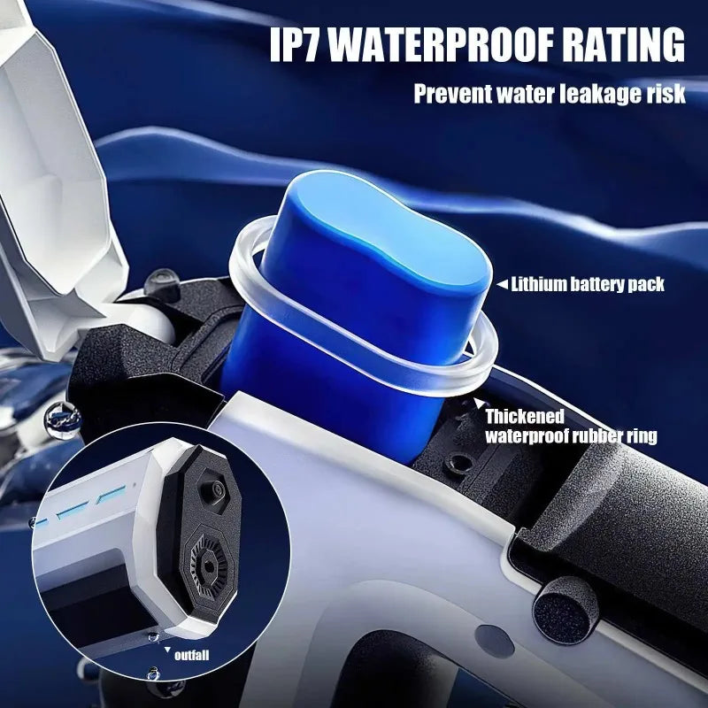 Home Sweet Home electric water gun, high-pressure automatic soaker for kids and adults, shown in vibrant colors with a trigger and water reservoir.