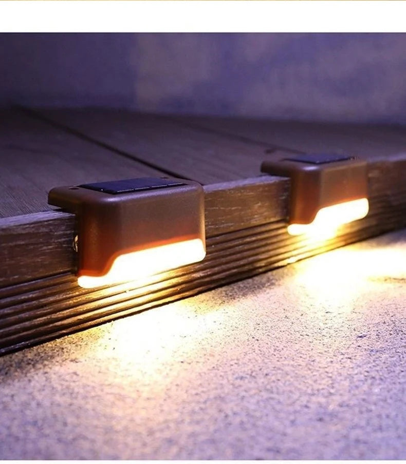 Solar LED Deck & Step Lights — Waterproof Outdoor Garden Stair Lamp, 1–12 Pack
