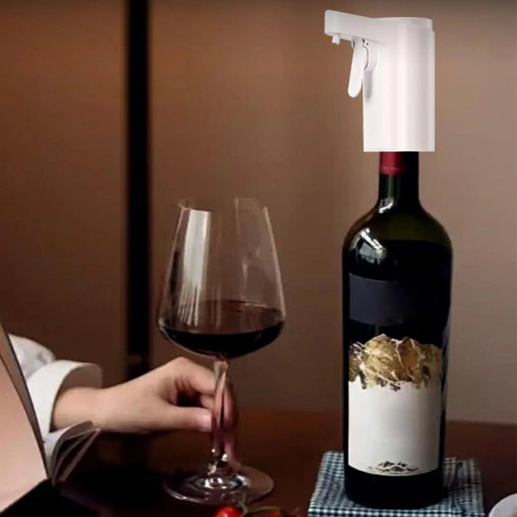 Electric wine aerator and dispenser with touch screen from Home Sweet Home, featuring four pouring modes for wine accessories.