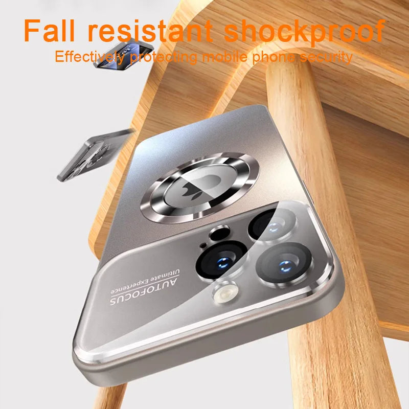 Home Sweet Home MagSafe iPhone case with glass camera protection, slim design, and secure magnetic attachment.