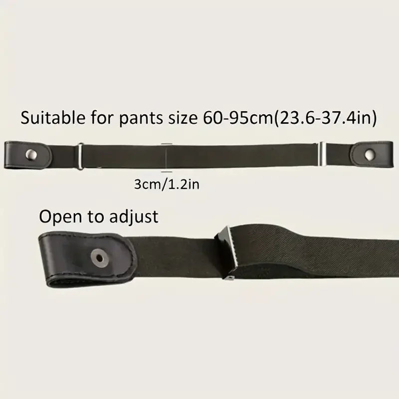 Home Sweet Home traceless elastic belt with invisible stretch waistband for men and women, shown in close-up.