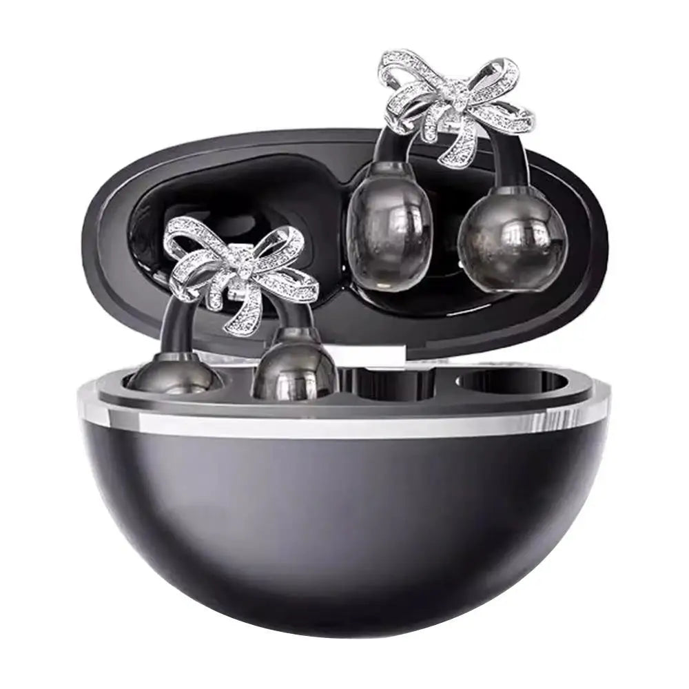 Vivo Open-Ear Bluetooth Clip-On Earbuds with Crystal Bowknot Earrings