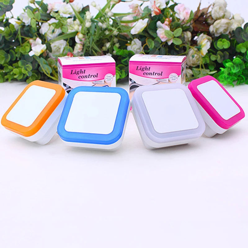 Wireless LED Night Light — Auto Light Sensor, EU & US Plug, 4 Colours