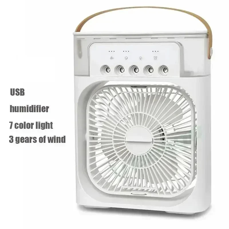 3-in-1 Portable Air Cooler Fan with Humidifier & LED Night Light — USB