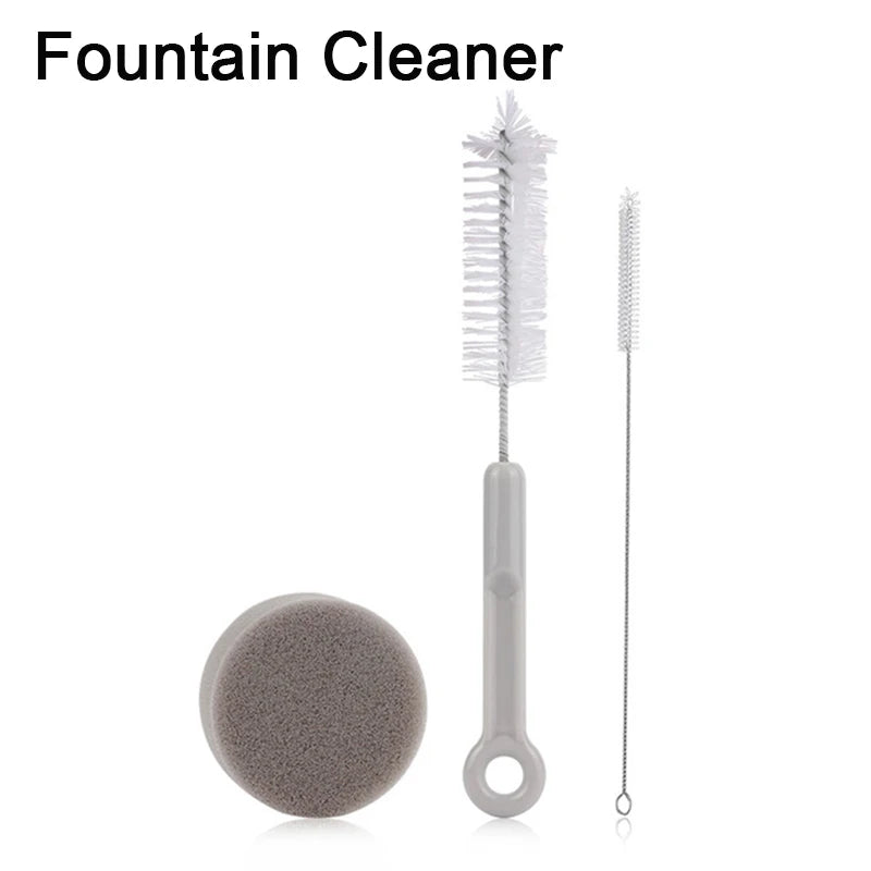 Home Sweet Home cat water fountain replacement pump with USB silent motor and cleaning brush for easy maintenance.