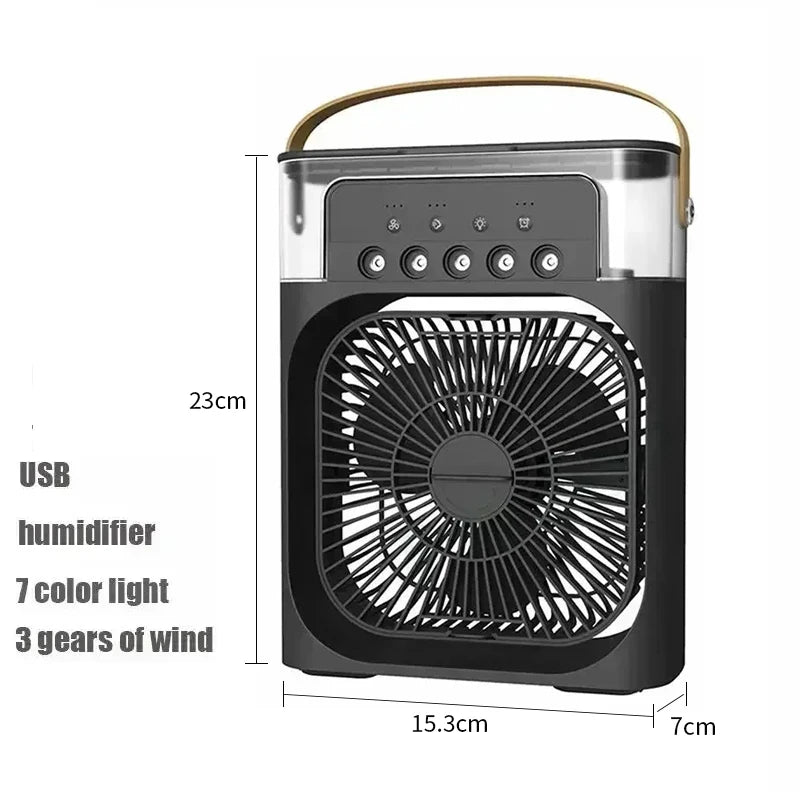 3-in-1 Portable Air Cooler Fan with Humidifier & LED Night Light — USB