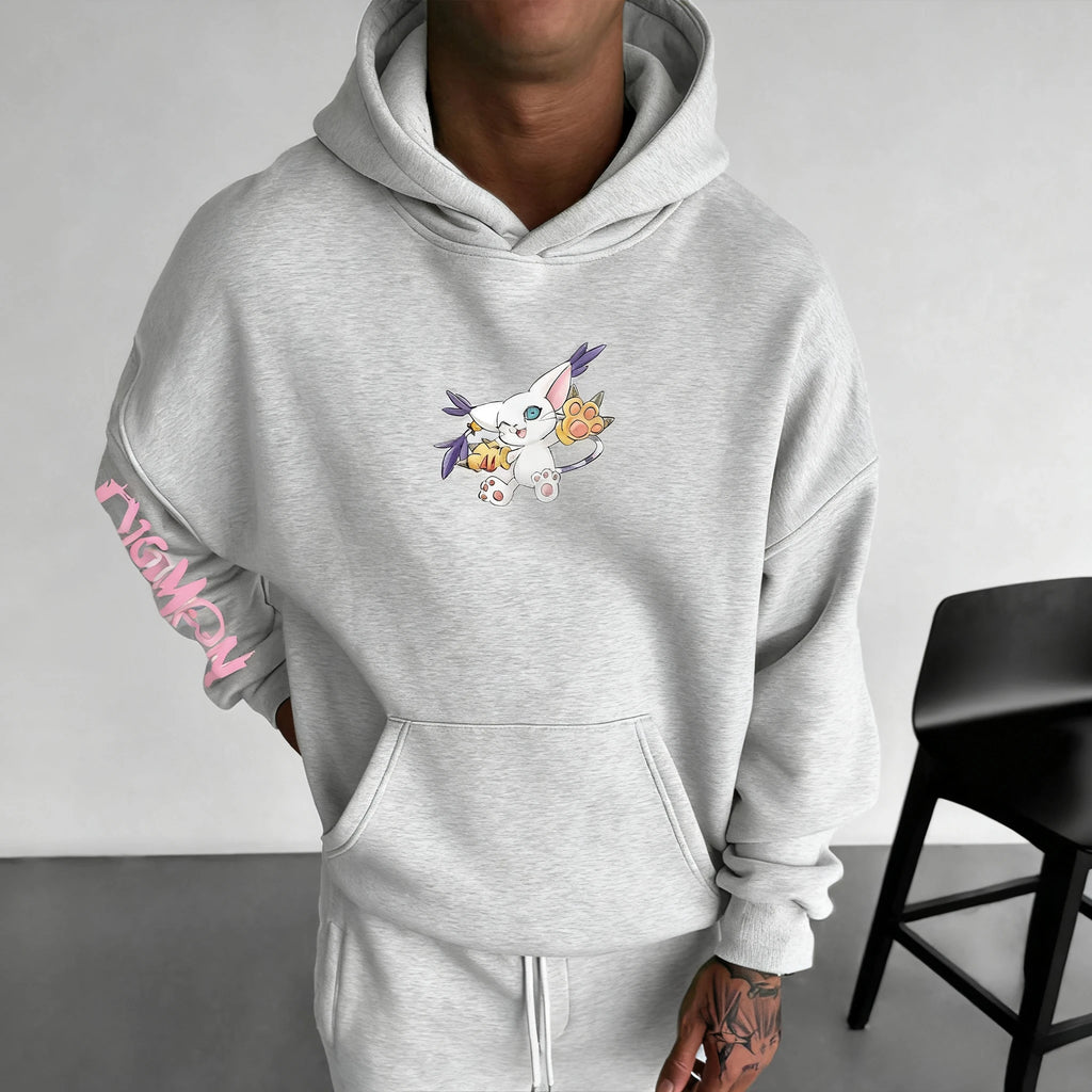 Oversized Digimon Anime Hoodie — Unisex Streetwear