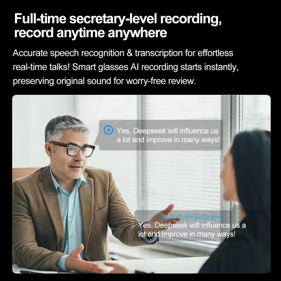 AI Smart Glasses — 800MP Camera, ChatGPT 4.0, Bluetooth & Real-Time Translation