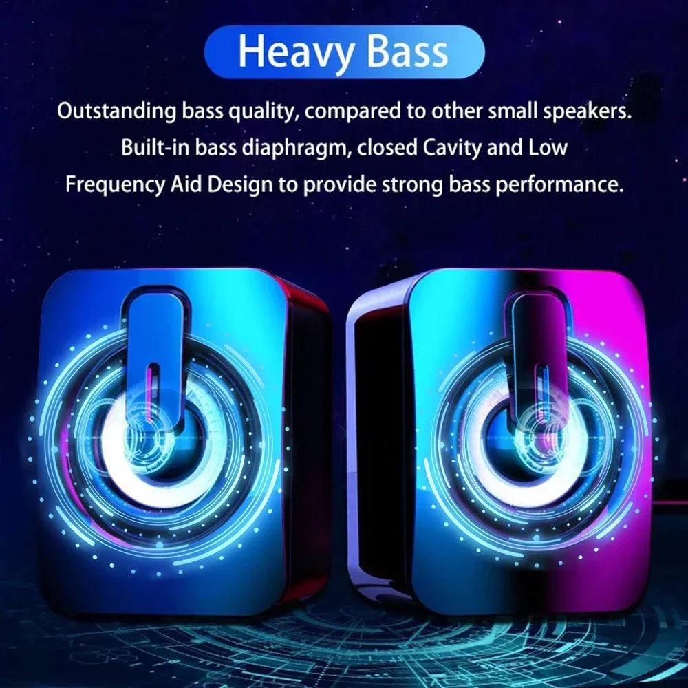USB Stereo Computer Speaker with Microphone for Desktop & Laptop